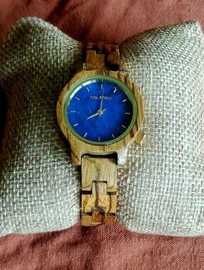 Holzkern Blue Dial Wooden Watch